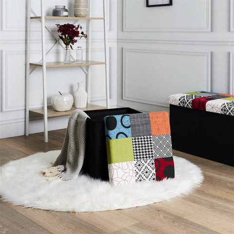 Pouf Coffre Pliable Patchwork