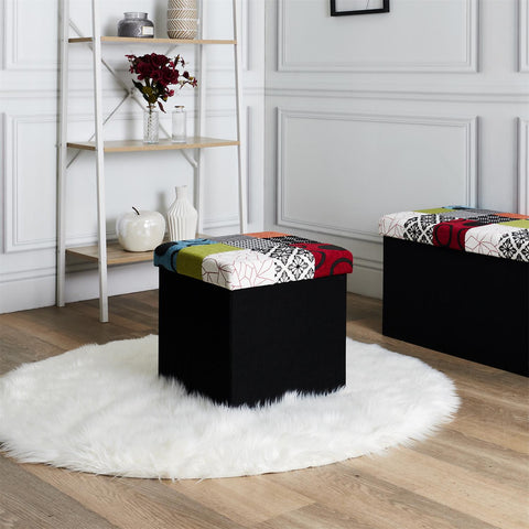 Pouf Coffre Pliable Patchwork