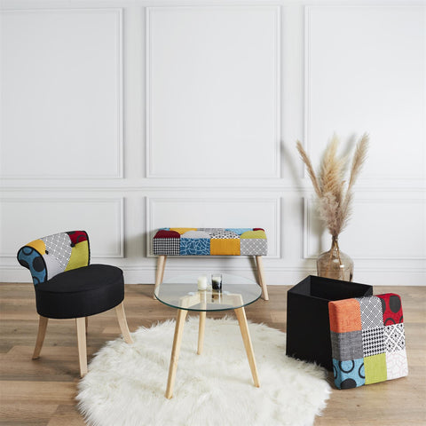 Pouf Coffre Pliable Patchwork