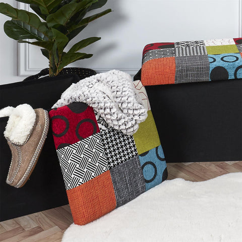 Pouf Coffre Pliable Patchwork