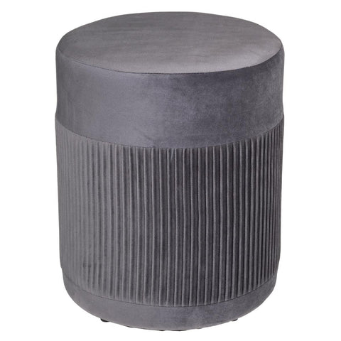 Pouf En Velours Nofy Gris