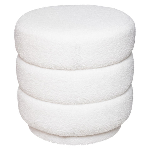 Pouf En Velours Sinan Blanc