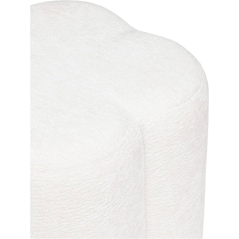 Pouf Fleur Lavon Chenille Blanc