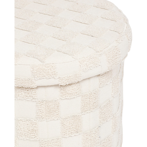 Pouf Pliant Pasti Rond D38 Blanc