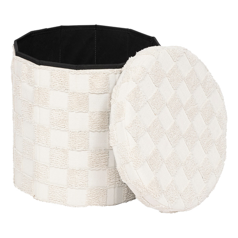 Pouf Pliant Pasti Rond D38 Blanc