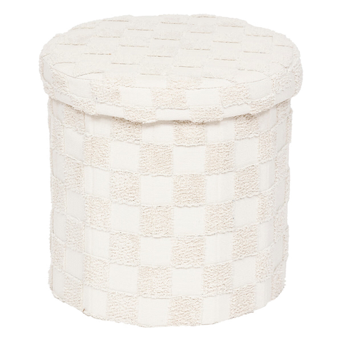 Pouf Pliant Pasti Rond D38 Blanc