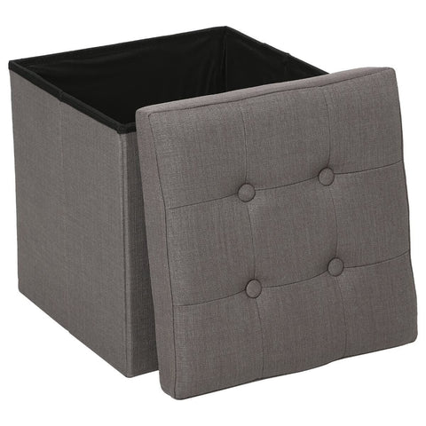 Pouf avec coffre pliant Lysandre Gris