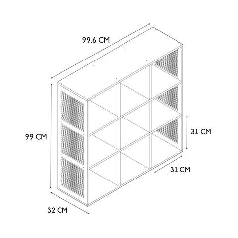 Rangement modulable 9 cases Bali Marron