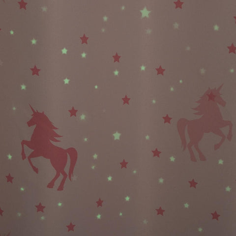 Rideau Occultant Pour Enfant Phosphorescent Licorne Rose