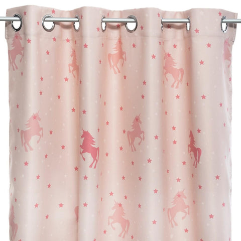 Rideau Occultant Pour Enfant Phosphorescent Licorne Rose