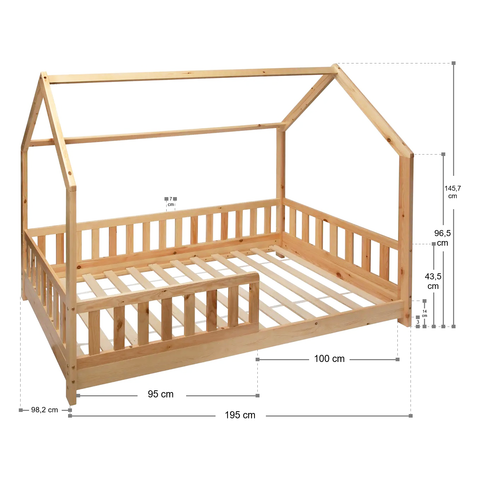 Lit cabane enfant Bosco 90x190