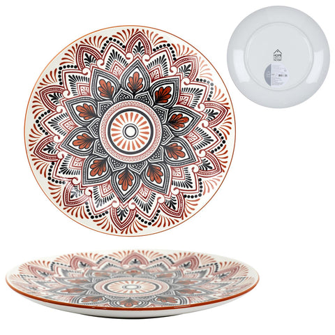 Service De Table 18 pcs Mandala En Porcelaine Orange