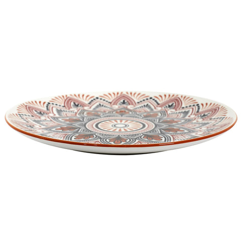 Service De Table 18 pcs Mandala En Porcelaine Orange