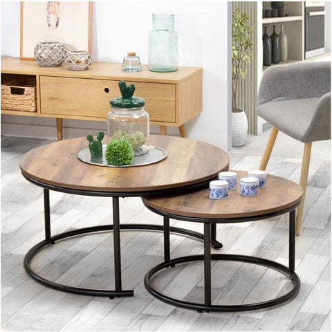 Set De 2 Tables Basse Joya Marron