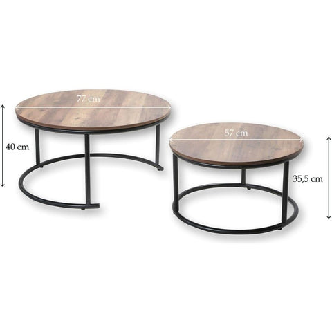 Set De 2 Tables Basse Joya Marron