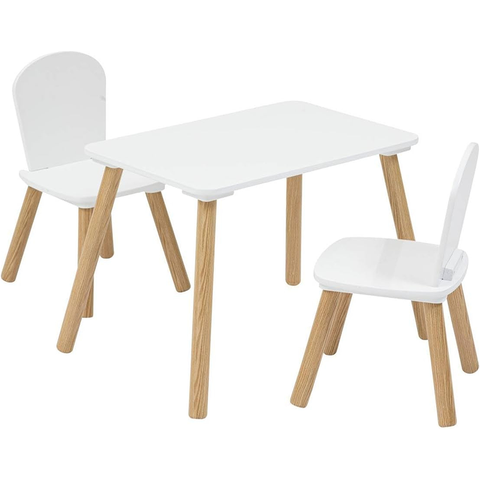 Set Table Avec 2 Chaises Alex Pour Enfant Blanc