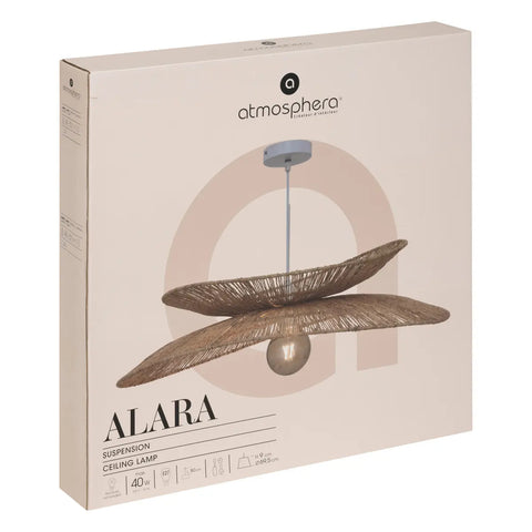 Suspension Alara D69 En Métal Et Jute Beige