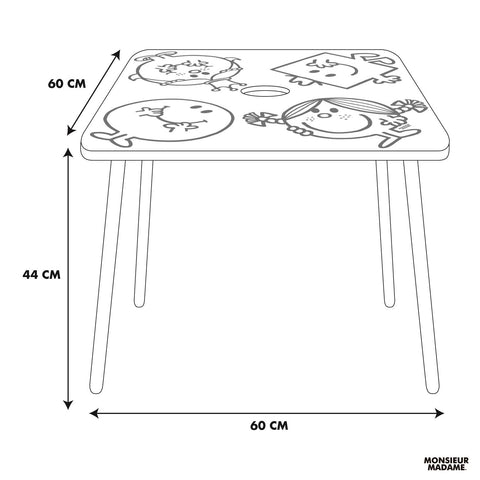 Table Enfant Avec Pot A Crayon Monsieur Madame