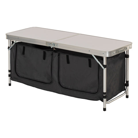 Table Camping Avec Rangement Gris