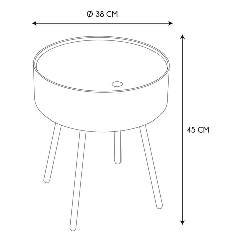 Table D'appoint Avec Coffre Eugénie Gris