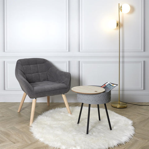 Table D'appoint Avec Coffre Eugénie Gris