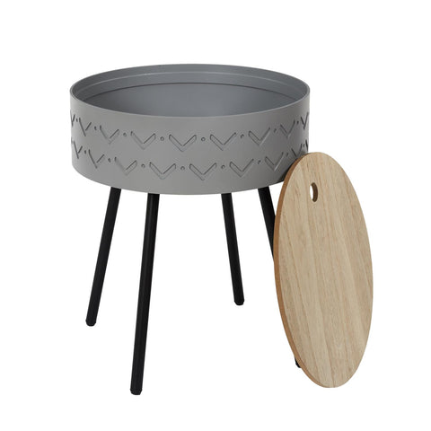 Table D'appoint Avec Coffre Eugénie Gris