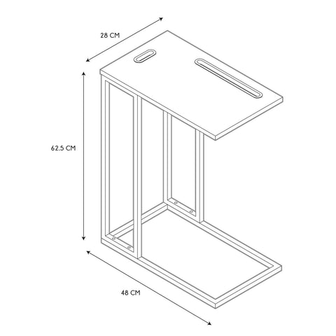 Table D'appoint Support Tablette Noire