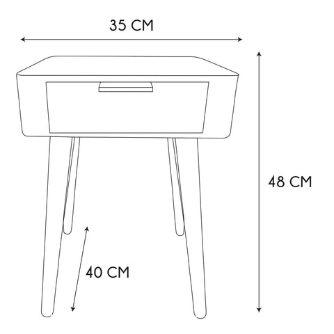 Table De Chevet 1 Tiroir Taupe