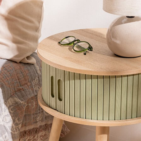 Table De Chevet 2 portes Nysos D40 Vert Olive