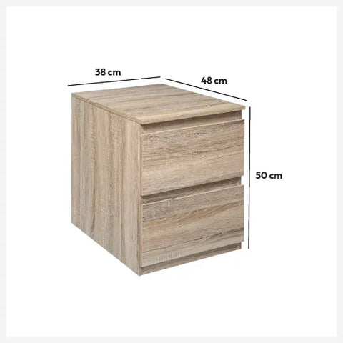 Table De Chevet 2 tiroirs Dolo Beige