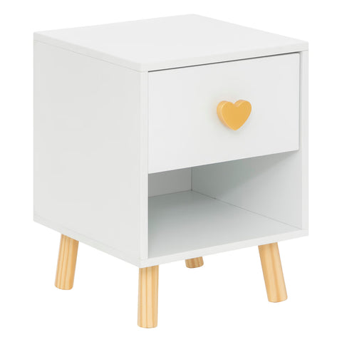 Table De Chevet Pour Enfant 1 Tiroir Amour Blanc