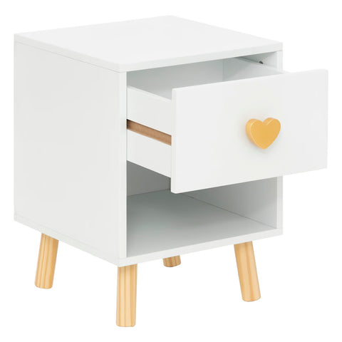 Table De Chevet Pour Enfant 1 Tiroir Amour Blanc