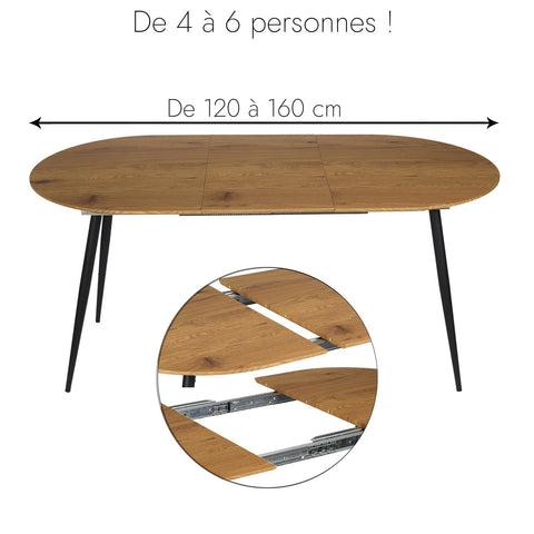 Table De Diner Extensible Marron