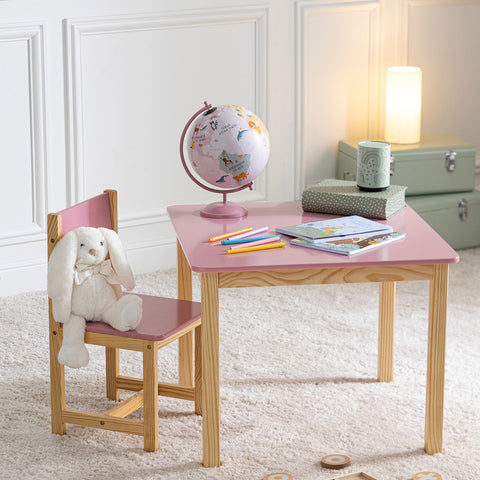 Table Enfant Carré Classic Rose