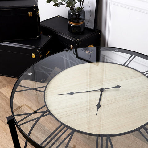 Table Horloge D90 Bistrot Indus Dia Noir