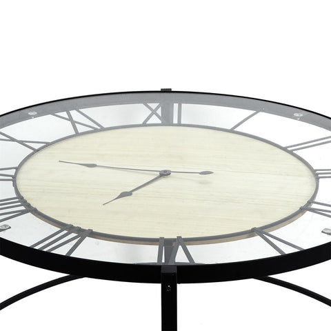 Table Horloge D90 Bistrot Indus Dia Noir