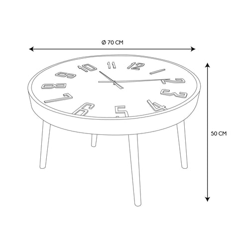 Table Horloge Silencieuse D70 Lounge Noir