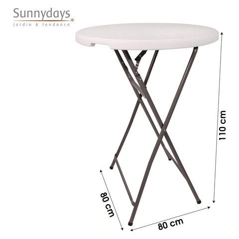 Table Mange Debout Pliable D80 Blanc