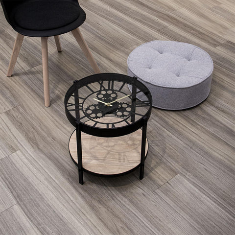 Table Basse Horloge avec pouf