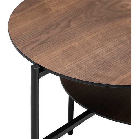 Table basse 2 niveaux Kemi noyer Marron