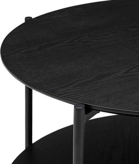 Table basse ronde Kemi noyer Noire