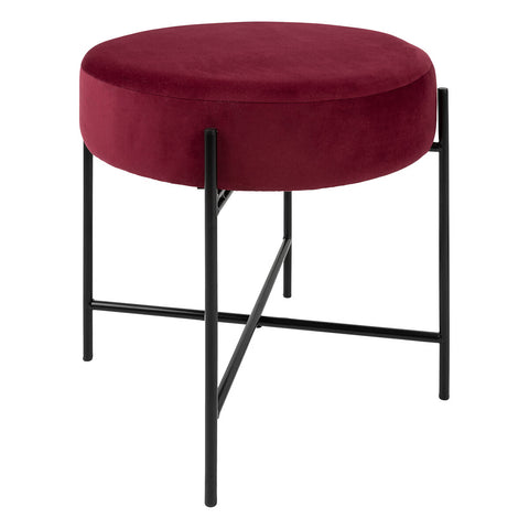 Tabouret D'appoint Arty En Velours Rubis