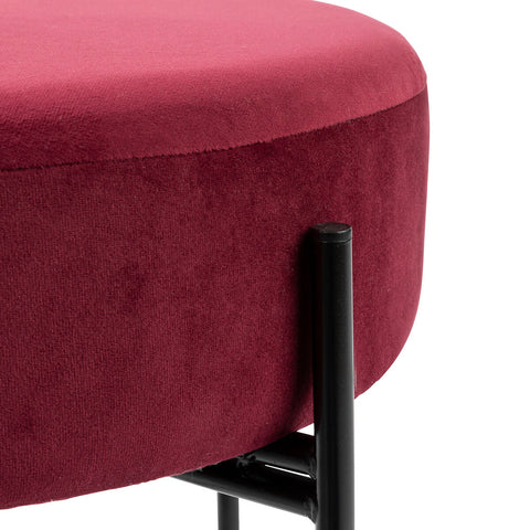 Tabouret D'appoint Arty En Velours Rubis