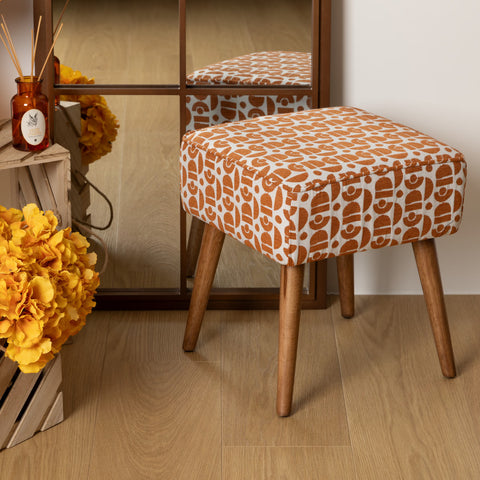 Tabouret D'appoint Chiara Chenille Jacquard Ambre