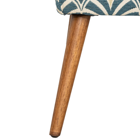 Tabouret D'appoint Chiara Chenille Jacquard Bleu