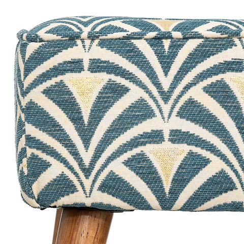 Tabouret D'appoint Chiara Chenille Jacquard Bleu