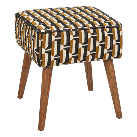 Tabouret D'appoint Chiara Chenille Jacquard Ocre