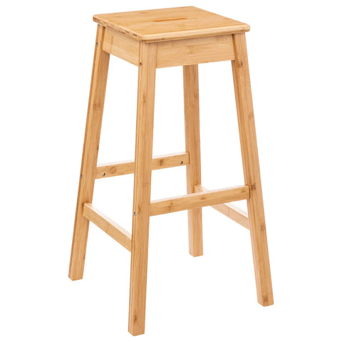 Tabouret De Bar H75 En Bambou Beige