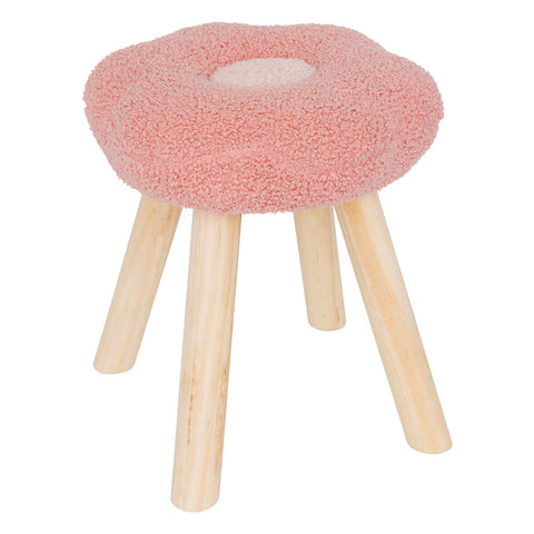 Tabouret En Forme De Fleur Bouclette Rose