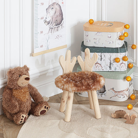 Tabouret Pour Enfant Cerf Beige